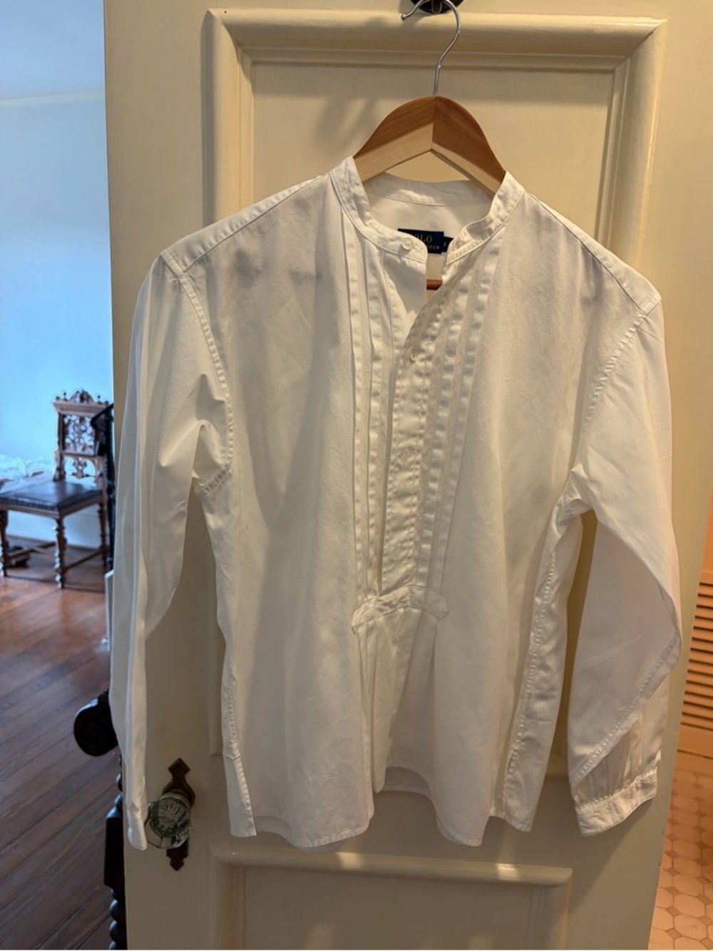 Polo by Ralph Lauren White Collar Pintuck Shirt